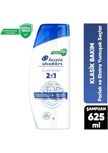 Head & Shoulders Klasik Bakım 2'si 1 Arada Kepeğe Karşı Etkili Şampuan 625ML