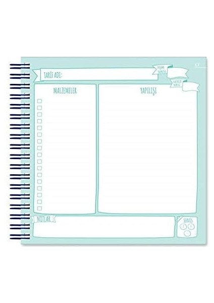 Yemek Tarif Defteri Spiralli Renkli Ayraçlı fiyatları