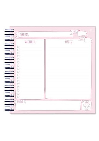 Yemek Tarif Defteri Spiralli Renkli Ayraçlı modelleri