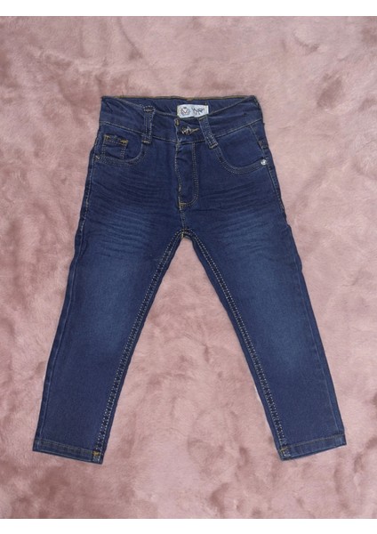 2-7 Yaş Arası Erkek Çocuk Jeans Pantolon Dar Paça Mavi