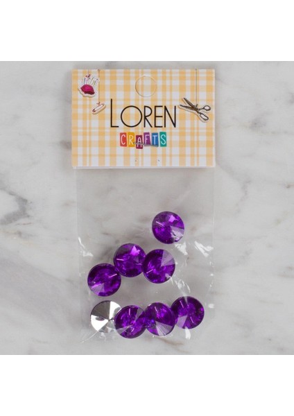 Loren Crafts Mor 8 Li Düğme - 200
