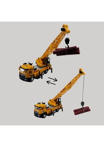 Metal Kasa Sesli ve Işıklı Çek Bırak Inşaat Araçları Serisi Kule Vinç Kepçe 30 cm (Kule Vinç) modelleri