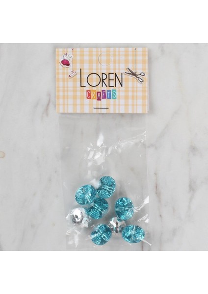 Loren Crafts Turkuaz 8 Li Düğme - 234