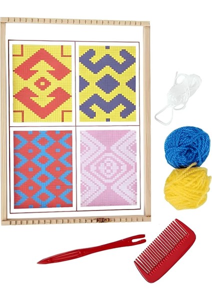 Dokuma Tezgahı ve Seti – Ahşap Halı Dokuma Projesi