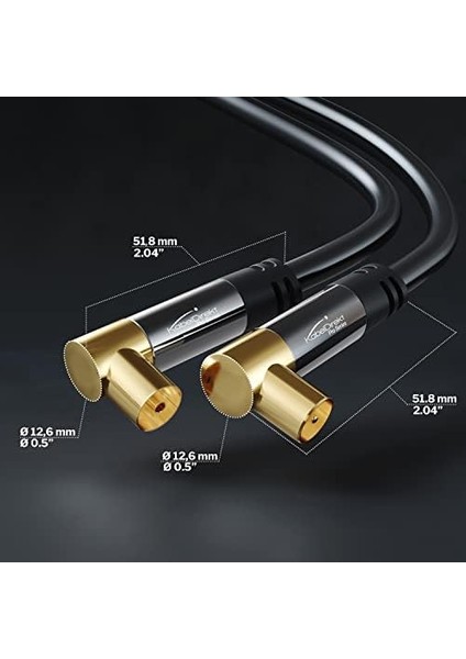 – 4K Anten Kablosu, Koaksiyel Kablolar – 90° Açılı – 15M – Dijital ve Analog Tv Kablosu – 0,5-20M Arasında Mevcut (Açılı Fiş/açılı Dişi Uç, Dvb-C/dvb-T/dvb-S Için, Siyah) fiyatları