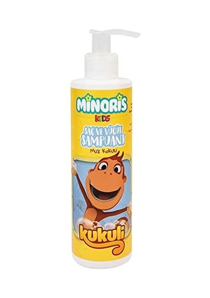 Minoris Kids. Kukuli. Organik Saç ve Vucut Şampuanı. Muz Kokulu