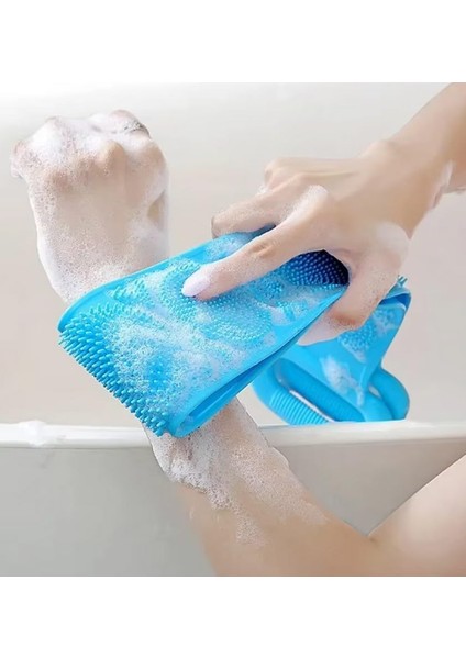 Çift Taraflı Banyo Hamam Lifi, Silikon Masajlı, Yumuşak Duş Lifi, Banyo Kesesi,