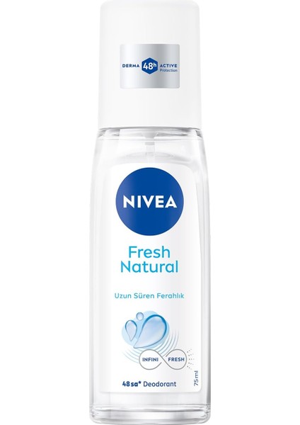 Nıvea Kadın Pump Sprey Deodorant Fresh Natural 75ML, Ter Kokusuna Karşı 48 Saat Koruma, Ferahlık fiyatları