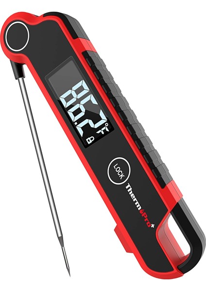 TP620 Anında Okunan Et Termometresi,, Büyük Otomatik Dönen LCD Ekranlı Pişirme Termometresi, Su Geçirmez Gıda Termometresi, Mutfak, Barbekü Veya Için