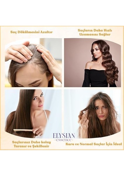 Elysian Essence Organik Argan & Keratin Sıvı Saç Kremi 3'lü Set – Durulanmayan, Dökülme Karşıtı, Onarıcı ve Dolgunlaştırıcı Bakım Spreyi 150 ml