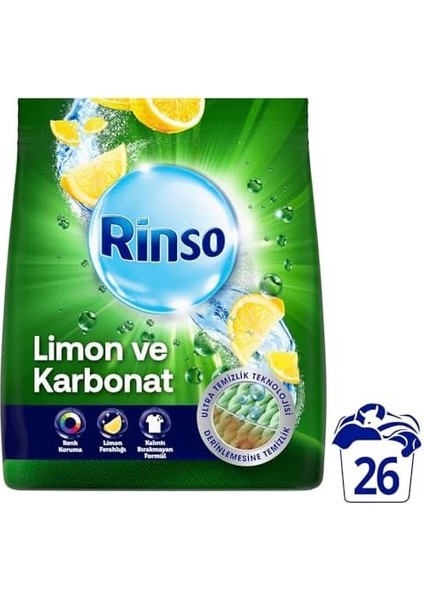 Rinso Toz Çamaşır Deterjanı Limon ve Karbonat Renkliler ve Beyazlar Için 4 kg modelleri