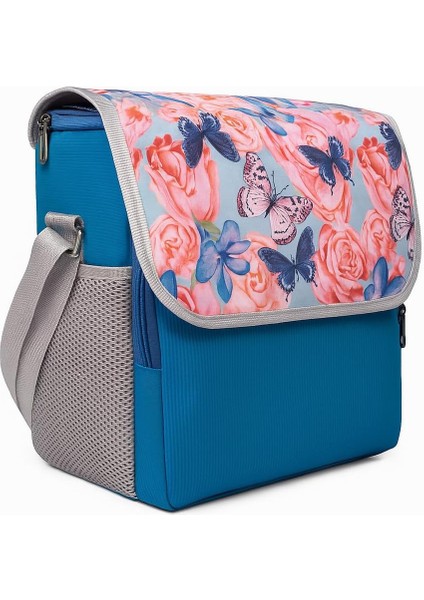 Soğuk Tutan Termos Yiyecek Içecek Çantası Buz Aküsü Hediyeli Çiçekli