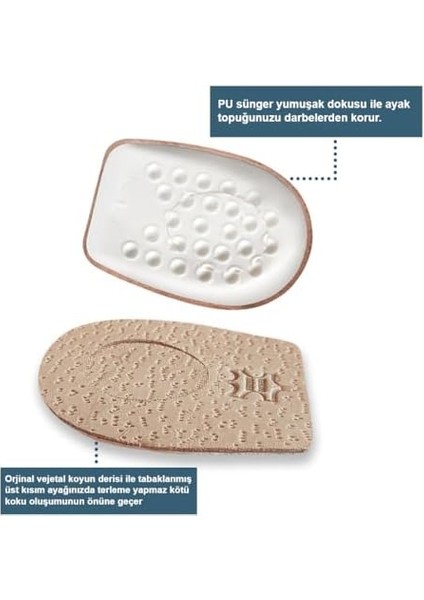 LT05 - Deri Topuk Koruyucu - Topuk Dikeni Destekleyici Topuk Yükseltici Deri Topuk Desteği (41-43)