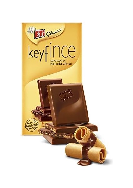 Eti Keyf'ince Rulo Gofret Parçacıklı Çikolata 70 G x 7 Adet fiyatları