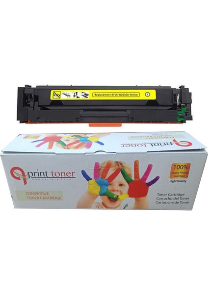 Hp W2032X CF415X Muadil Toner Sarı Yüksek Kapasite Çipli Toner 6000 Sayfa