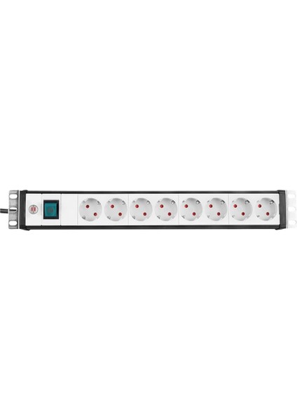 Premium-, Çoklu Priz 8 Kat – 19 " Format Için Ideal Serverschraenke (Şalter ve 3 M Kablo) Renk: Açık Gri/siyah
