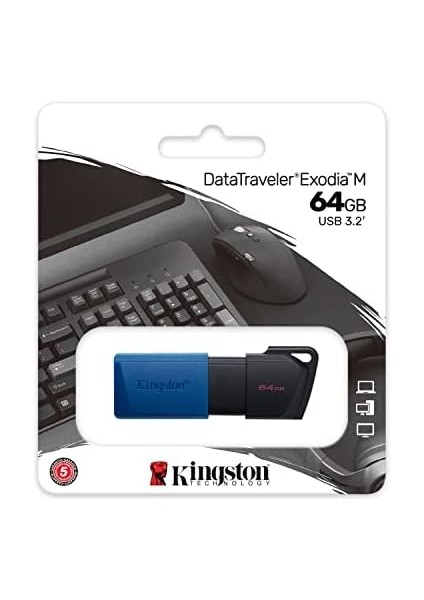 Datatraveler Exodia M 64GB USB Bellek DTXM/64GB USB 3.2 Gen 1 (64 Gb, Siyah / Mavi) fiyatları