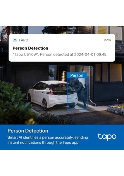 C510W, 2k Dış Mekan Wi-Fi Güvenlik Kamerası, Hareket Tespit/takibi, 360°, IP65 Su Geçirmez, Renkli Gece Görüşü, Çift Yönlü Ses, Bulut/yerel Depolama, Sesli ve Işıklı Alarm modelleri