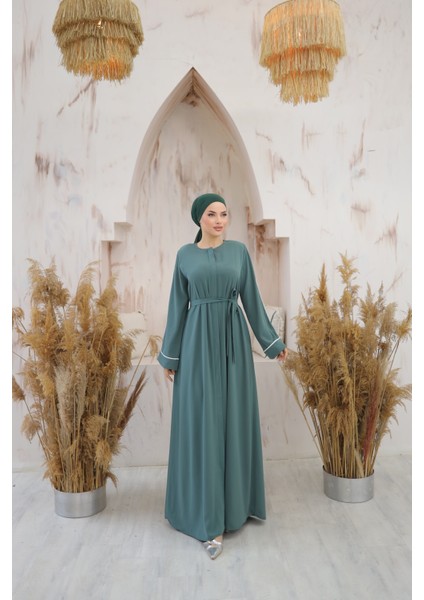 Ankanoor Mint Gizli Patlı Biyeli Abaya Kol Ferace ANKA255058
