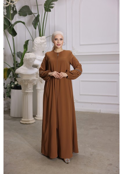 Ankanoor Taba Balon Kol Taşlı Ferace ANKA255017 fiyatları