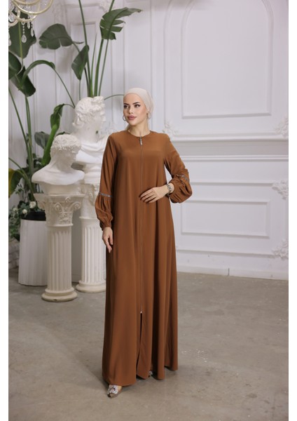 Ankanoor Taba Balon Kol Taşlı Ferace ANKA255017 modelleri