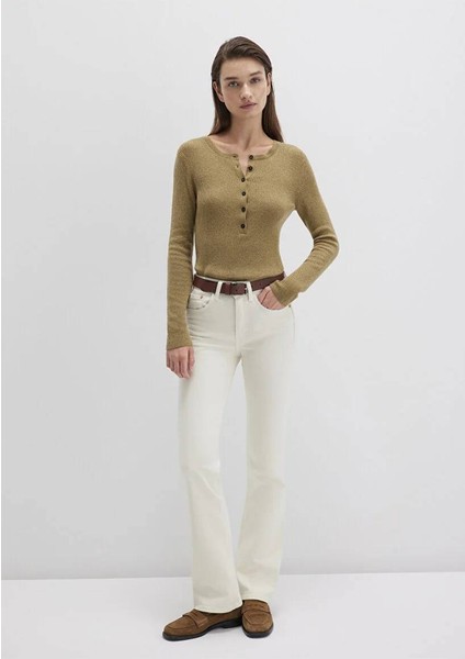 Yün Karışımlı Düğme Detaylı Yeşil Kazak 1710730-71567 modelleri