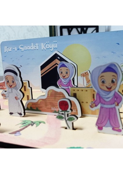 "asr-I Saadet Köyü" Islami Eğitici Hikayeleştirmeye Uygun Ahşap Oyuncak modelleri