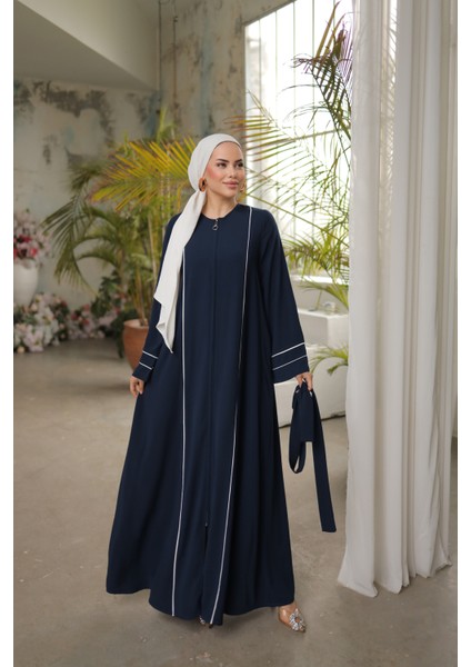 Ankanoor Lacivert Kol Ağzı ve Önü Çift Biyeli Ferace ANKA255045 fiyatları