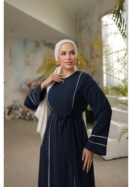 Ankanoor Lacivert Kol Ağzı ve Önü Çift Biyeli Ferace ANKA255045 modelleri