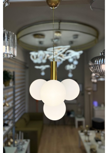 Globe Golden 3+1 Sarkıt Cam Avize