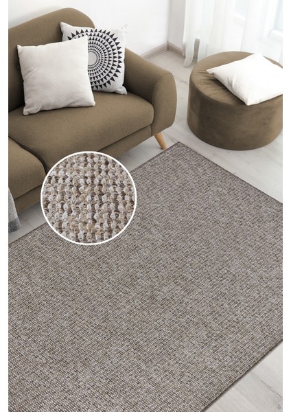 Crystal Kahve ve Bej Renk Efektli Kaymaz Taban Silinebilir Bukleli Halı fiyatları