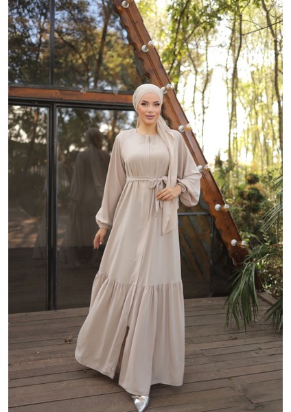 Ankanoor Açık Bej Gizli Patlı Ferace ANKA255020 fiyatları