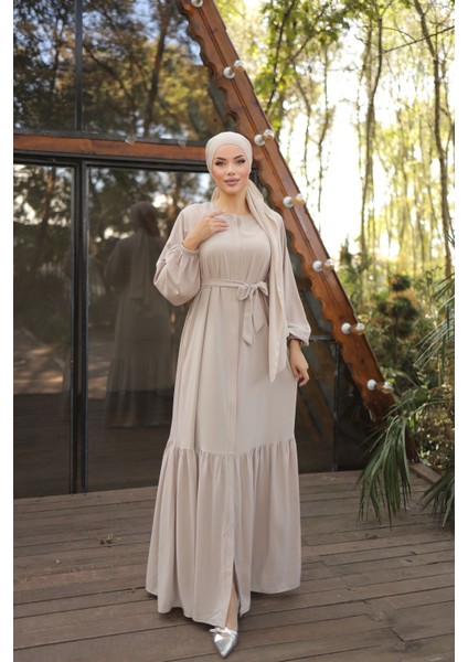 Ankanoor Açık Bej Gizli Patlı Ferace ANKA255020 modelleri