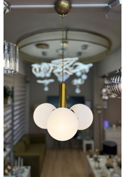 Globe Golden TRİO Sarkıt Cam Avize