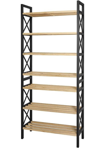 8 Katlı Çok Amaçlı Raf – 47X18X127 Cm, Mdf ve Plastik Malzeme, Kurulum Qr Kodlu, Modern ve Dekoratif Düzenleyici Dolap Ünitesi, Siyah