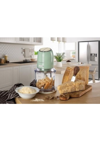 Doğrayıcı Yeşil 0438/04-2 Hız Kademeli, 2 Buton ve 4 Paslanmaz Çelik Bıçak, Sebze Doğrayıcı, Buz Kırıcı Özellikli, 600 ml Ölçekli Kupa ile Kullanım fiyatları