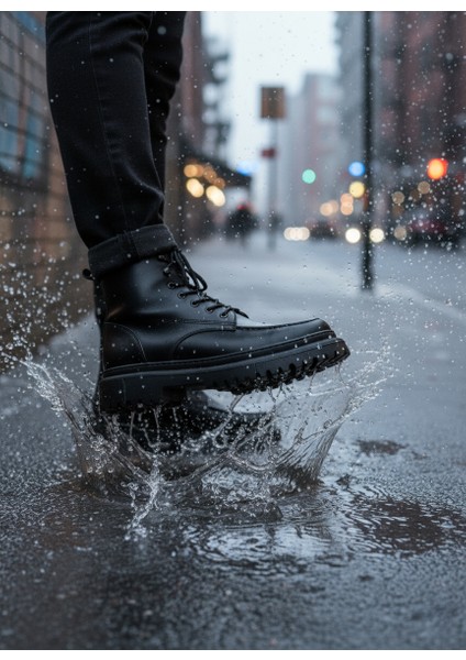 ZRC2529 Premium Bağcıklı Su Geçirmez Kışlık Erkek Bot Siyah fiyatları