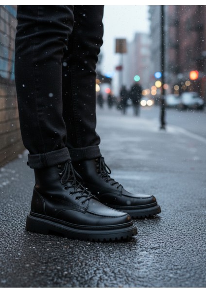 ZRC2529 Premium Bağcıklı Su Geçirmez Kışlık Erkek Bot Siyah modelleri