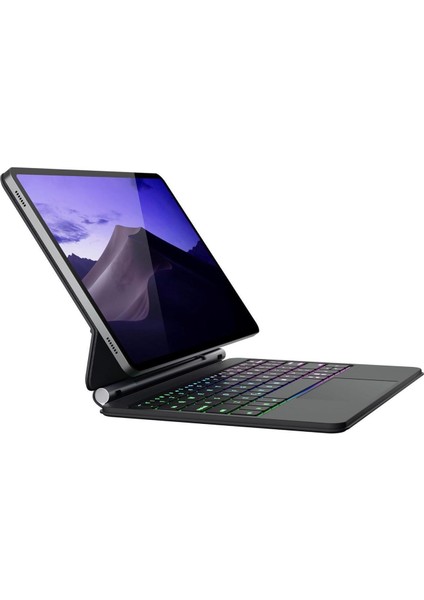 Samsung Galaxy Tab S7 Fe LED Aydınlatmalı Touchpadli Manyetik Kapaklı Bluetoothlu Magic Klavyeli Kılıf T730 fiyatları