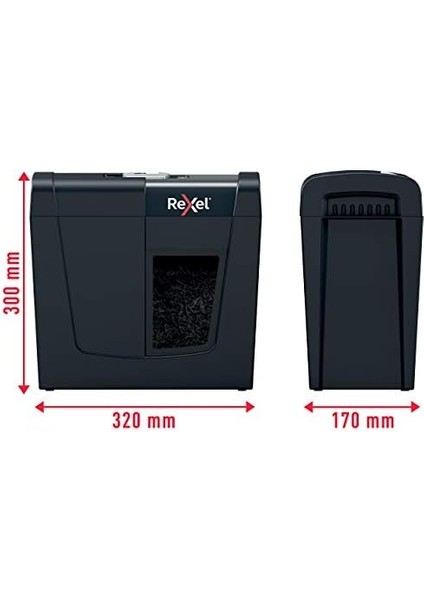 X6 Evrak Öğütücü, Parçacık Kesim, 6 Sayfaya Kadar Öğütülmüş, Kademesi P4, 10 Litre Çöp Kabı, Sessiz ve Kompakt, Ev/ev Ofis Için, Secure Serisi, 2020122EU modelleri