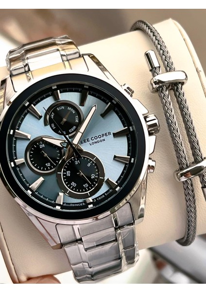 Premium Nişan ve Damatlara Özel 2 Yıl Garantili 5 Atm Erkek Kol Saati+Bileklik E08249.300