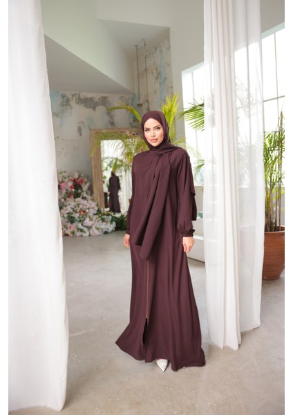 Ankanoor Acı Kahve Medine Ipeği Şallı Namaz Elbisesi ANKA255047