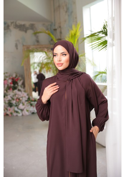 Ankanoor Acı Kahve Medine Ipeği Şallı Namaz Elbisesi ANKA255047 fırsatları