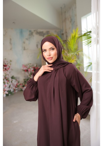 Ankanoor Acı Kahve Medine Ipeği Şallı Namaz Elbisesi ANKA255047 indirimleri