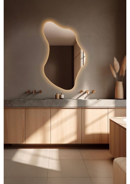 Şık Asimetrik Banyo Salon Duvar Aynası - Modern Tasarım