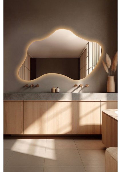 Şık Asimetrik Banyo Salon Duvar Aynası - Modern Tasarım fiyatları