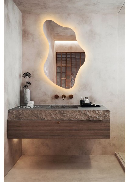 Şık Asimetrik Banyo Salon Duvar Aynası - Modern Tasarım fırsatları