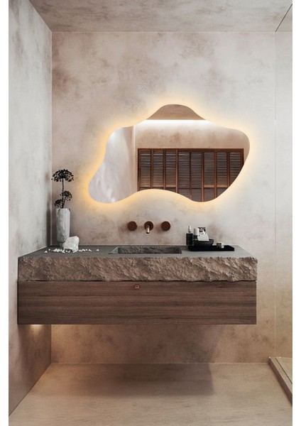 Şık Asimetrik Banyo Salon Duvar Aynası - Modern Tasarım indirimleri