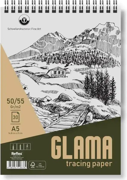 Schoellershammer Glama Tracing Paper Aydınger Eskiz Defteri A5 50/55 Gr. 30 Yaprak