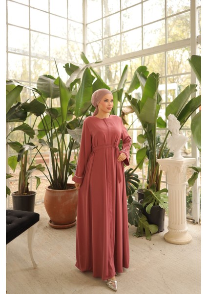 Ankanoor Gül Kurusu Gizli Patlı Biyeli Abaya Kol Ferace ANKA255058